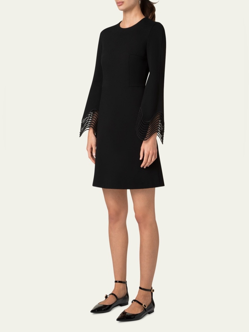Akris Punto New Waved Lace Cuff Dress Size US 10 $1,490.00